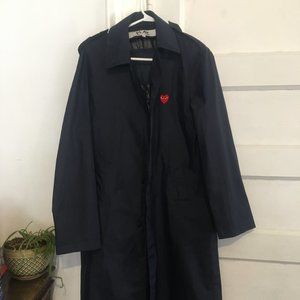 Comme Des Garçons PLAY | Trench Coat | Navy Blue Polyester